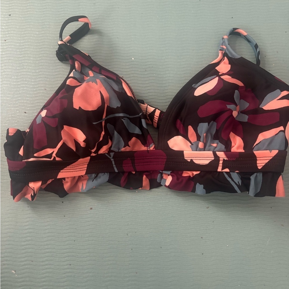 Kona Sol Multicolor Floral Bikini top
